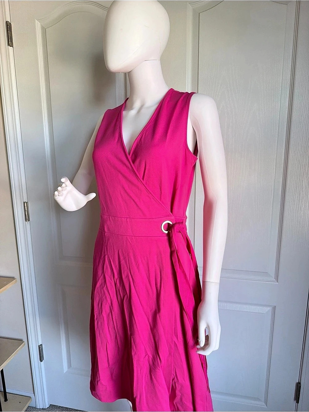 New The Limited Love Potion Wrap Midi Dress in Hot Pink Size Medium NWT